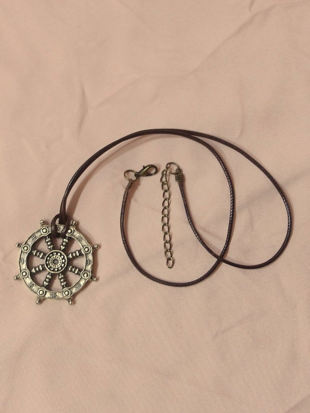 Dharma Wheel Pendant Necklace Buddha Mandala Meditation Spiritual Charm Unisex